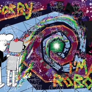 Sorry I'm a Robot - SNO the robot and Sonny the empath stare into a twisting portal